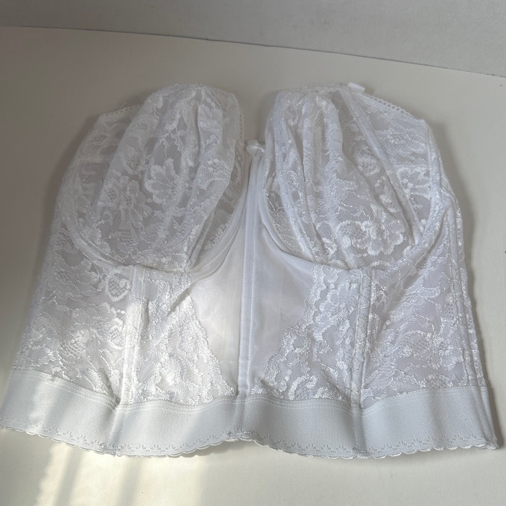 Goddess white long line bra size 40F